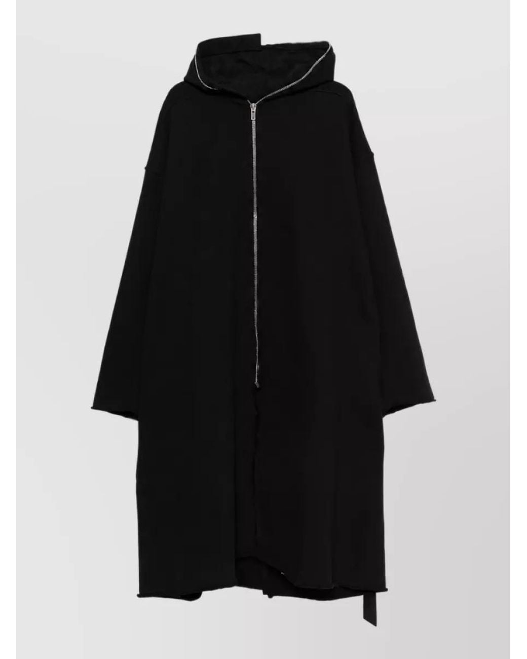 Rick Owens Black Oversized Hooded Jacket for men