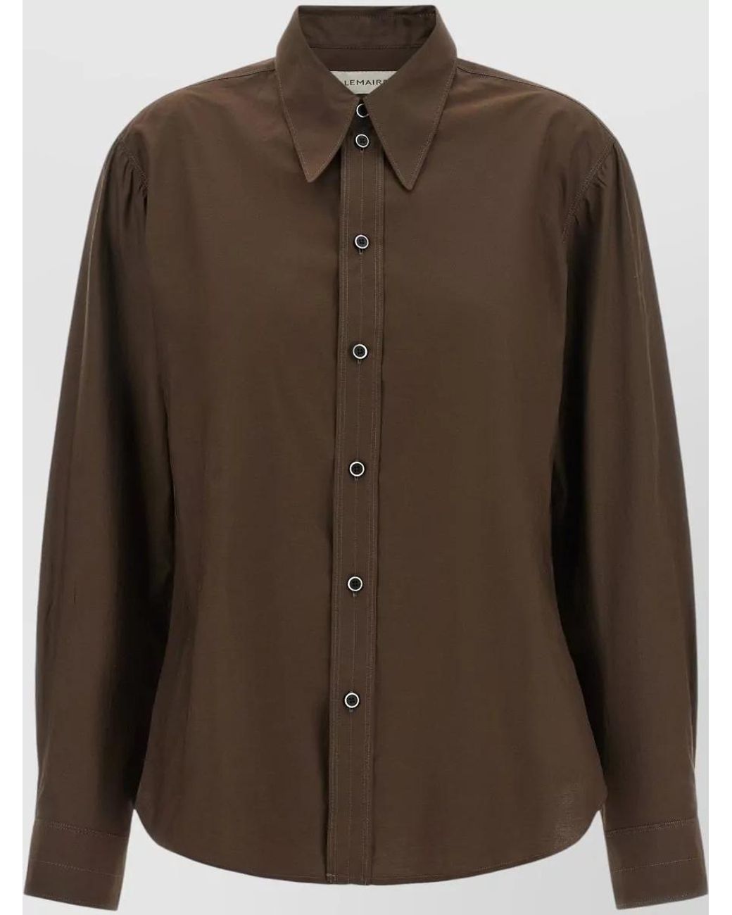 Lemaire Brown Silk Blend Shirt