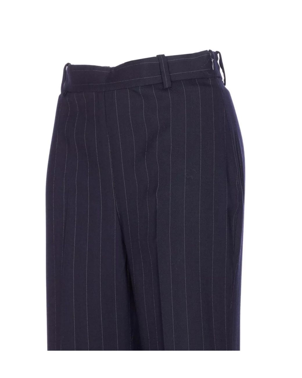 Pinko Blue Striped Regular-Fit Straight Trousers