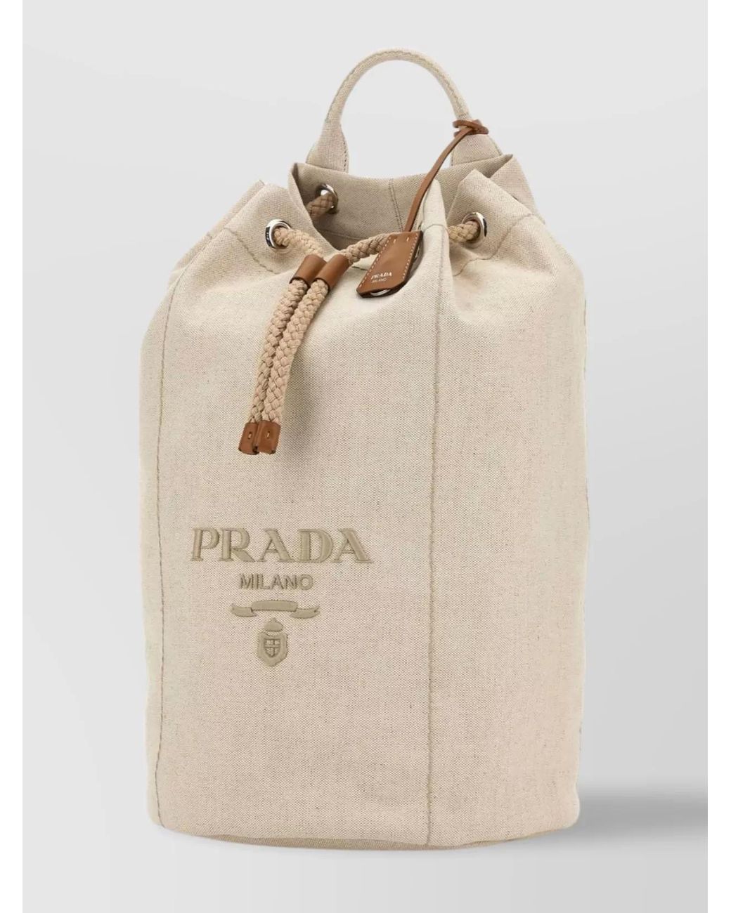 Prada Natural Canvas Backpack for men