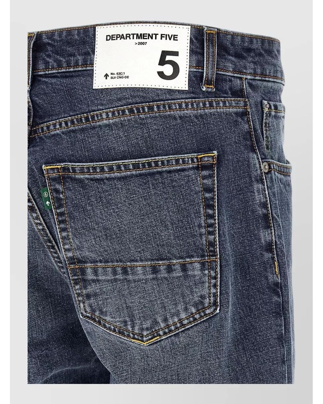 Department 5 Blue Cropped Straight-Leg Regular-Waist Denim Jeans for men