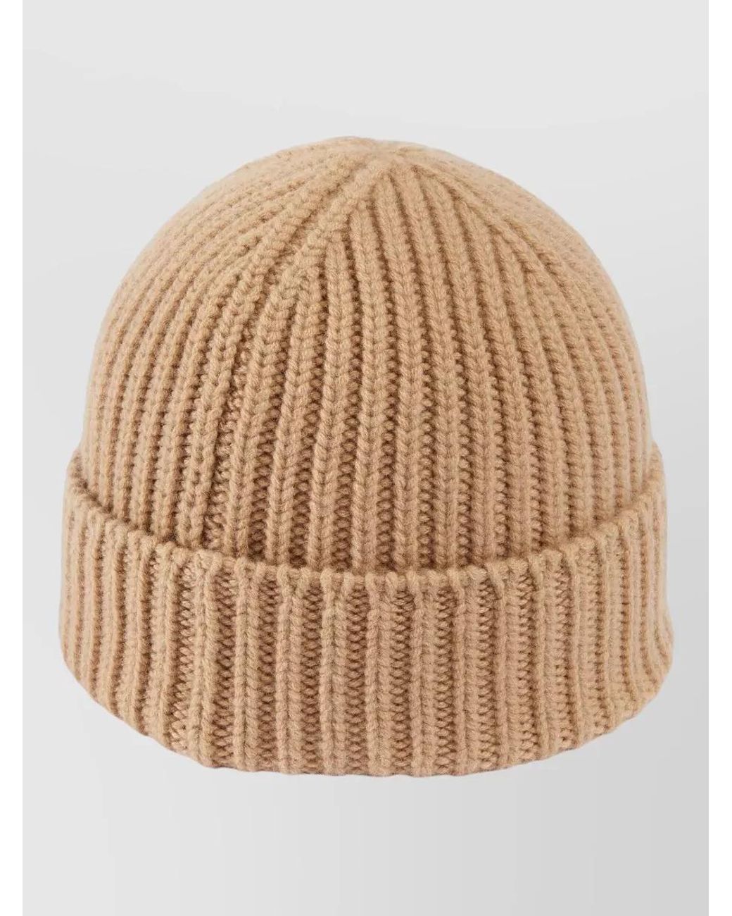 Gucci Natural Victor Ribbed Knit Wool Cashmere Hat