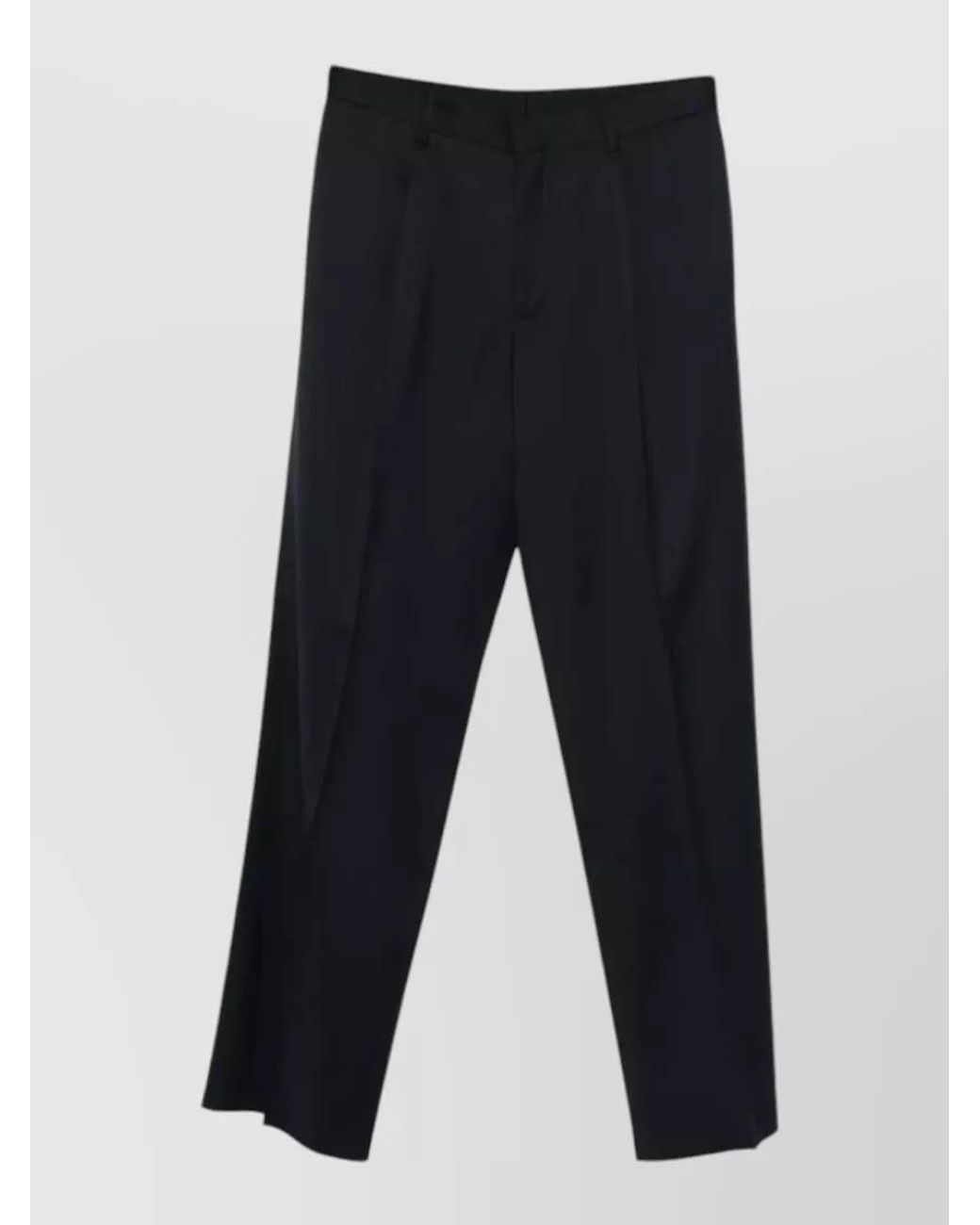 Lardini Blue Wool Pleated Wide-Leg Trousers for men