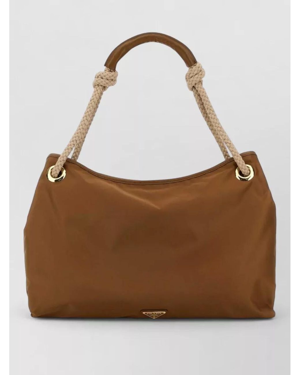 Prada Fabric Shoulder Shopping Bag Tone Hardware in Brown | Lyst UK