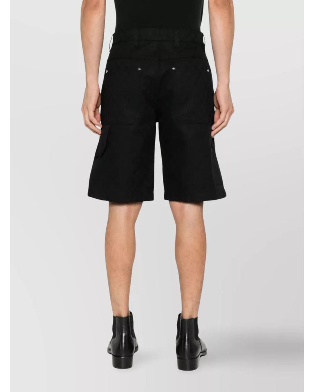 Gucci Black Cotton Gg Jacquard Denim Bermuda Shorts for men