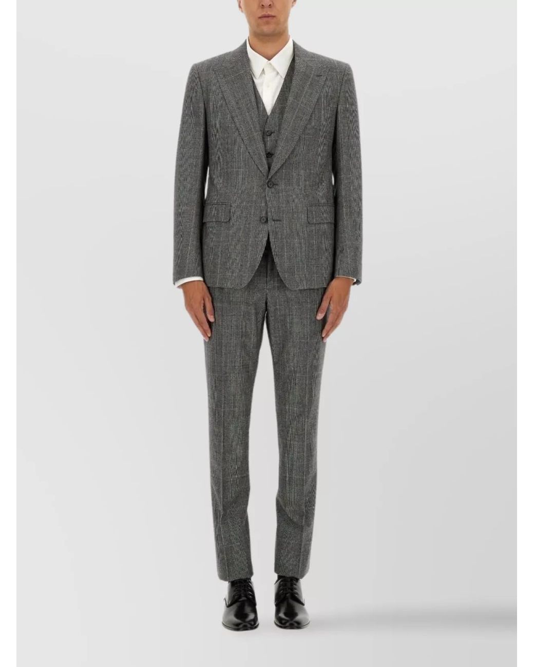 Dolce & Gabbana Gray Virgin Wool Single-Breasted Three-Piece Suit for men