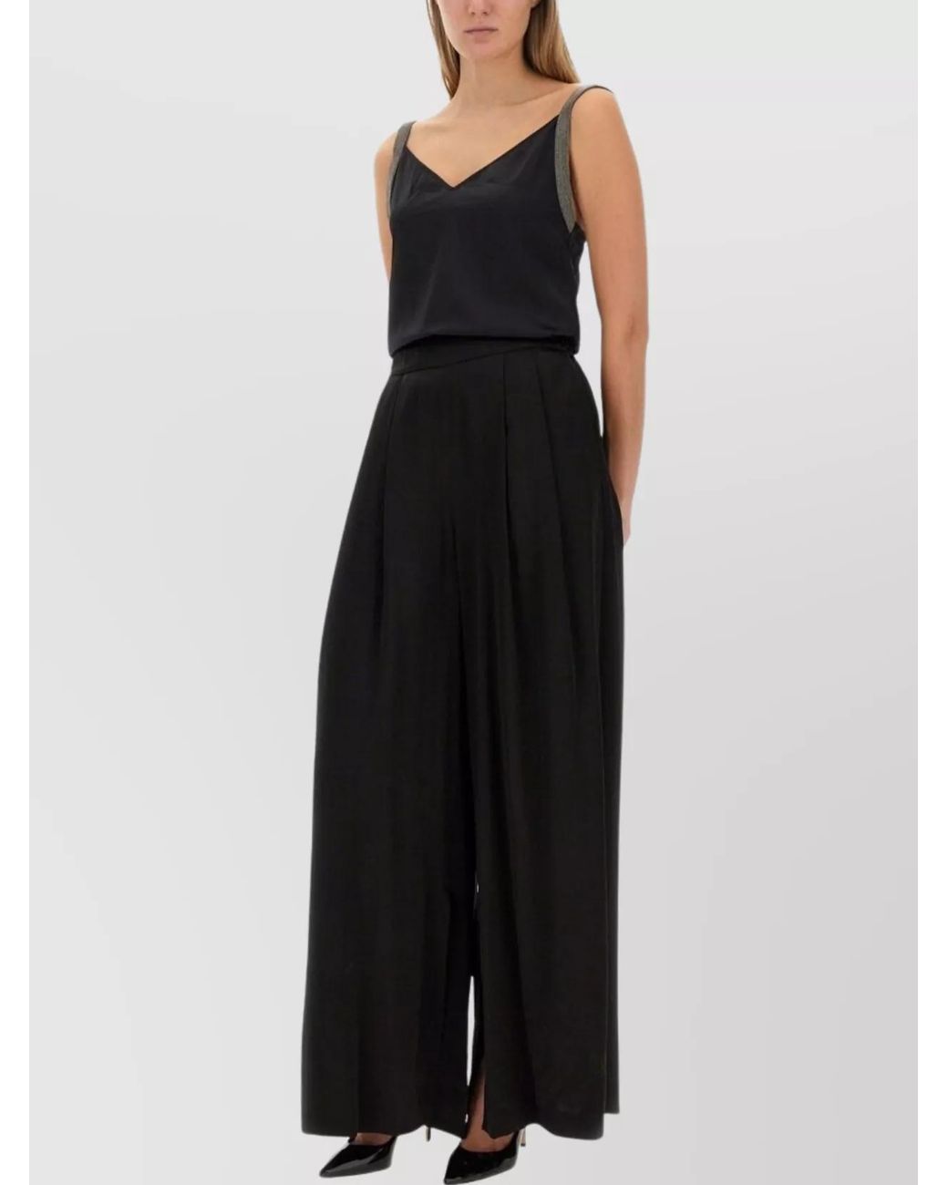 Fabiana Filippi Black Wide-Leg Trousers