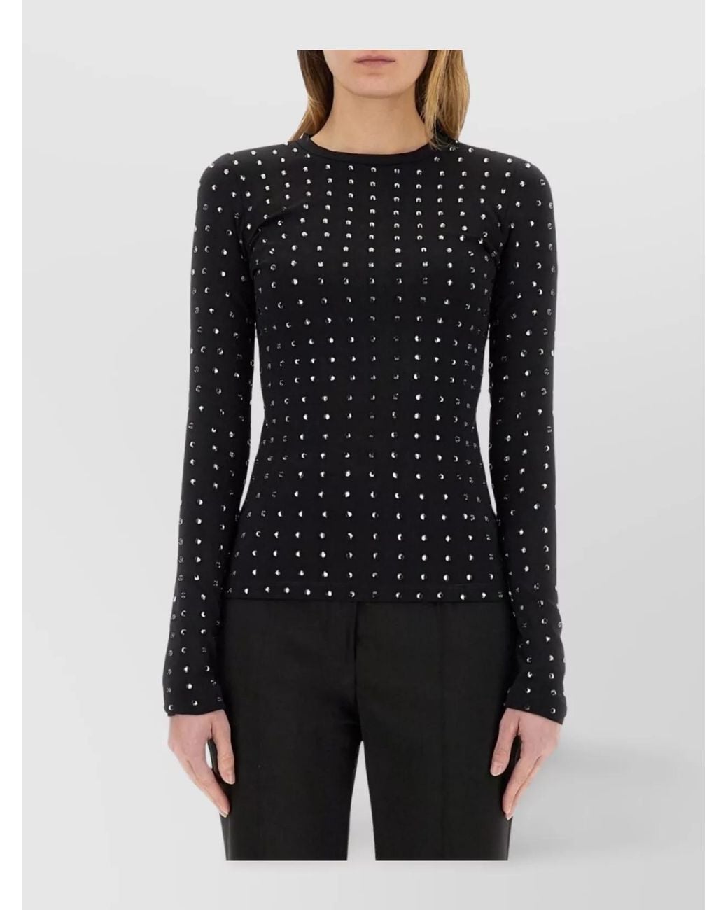 Sportmax Black Crystal-Embellished Top