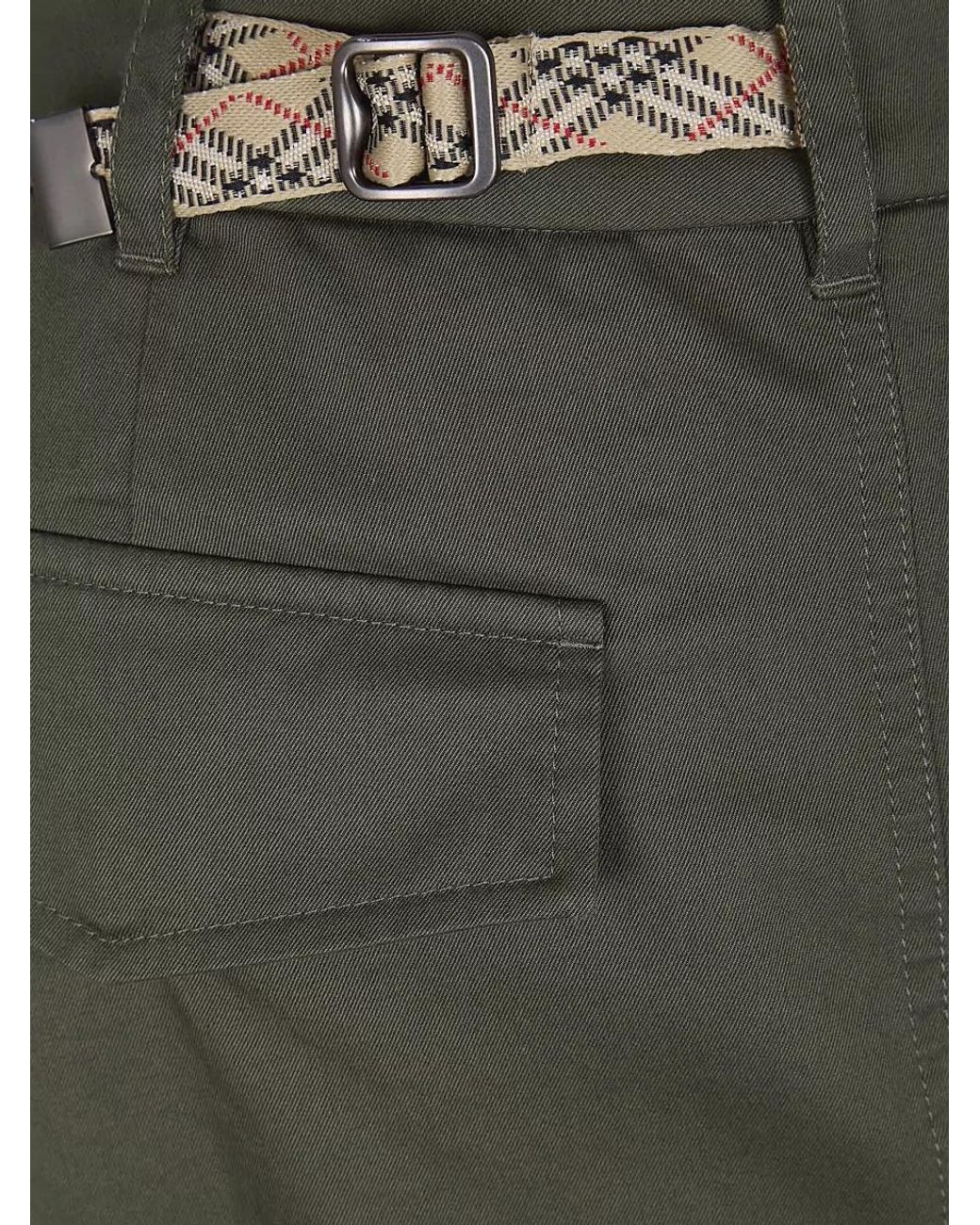 Burberry Green Cotton Relaxed-Fit Cargo Trousers