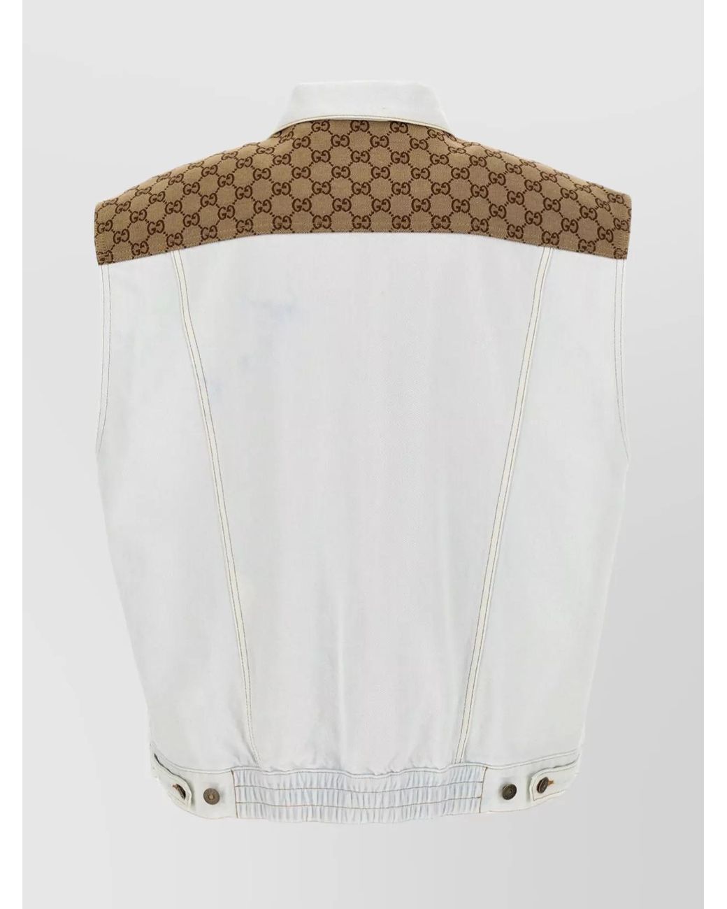 Gucci Brown Denim Sleeveless Shirt Jacket for men