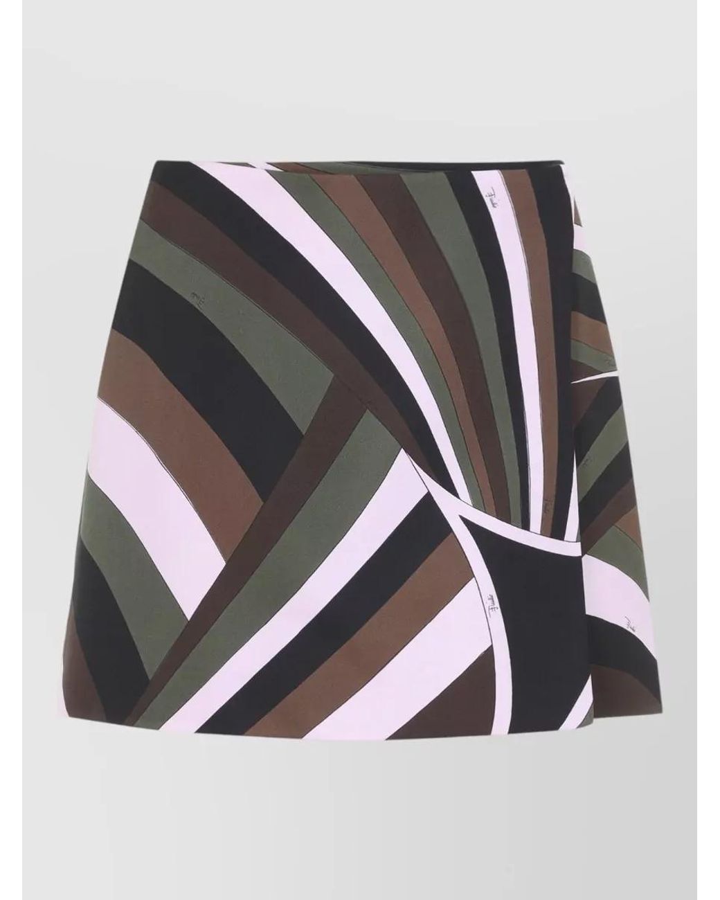 Emilio Pucci Multicolor Silk Printed Wrap Mini Skirt