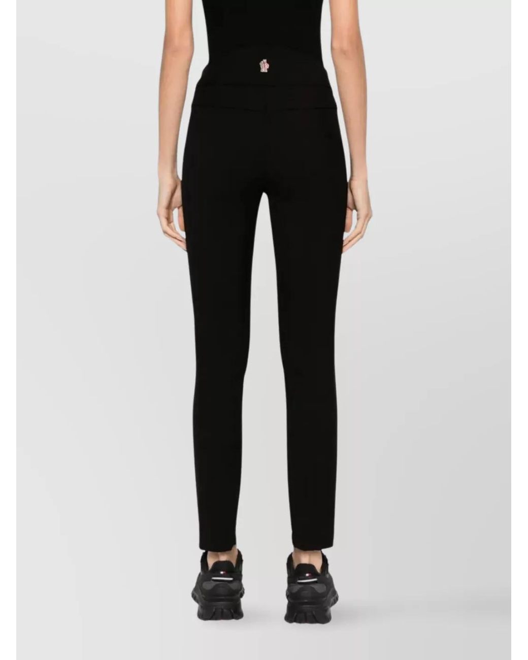 Moncler Black Mid-Rise Slim-Fit Trousers