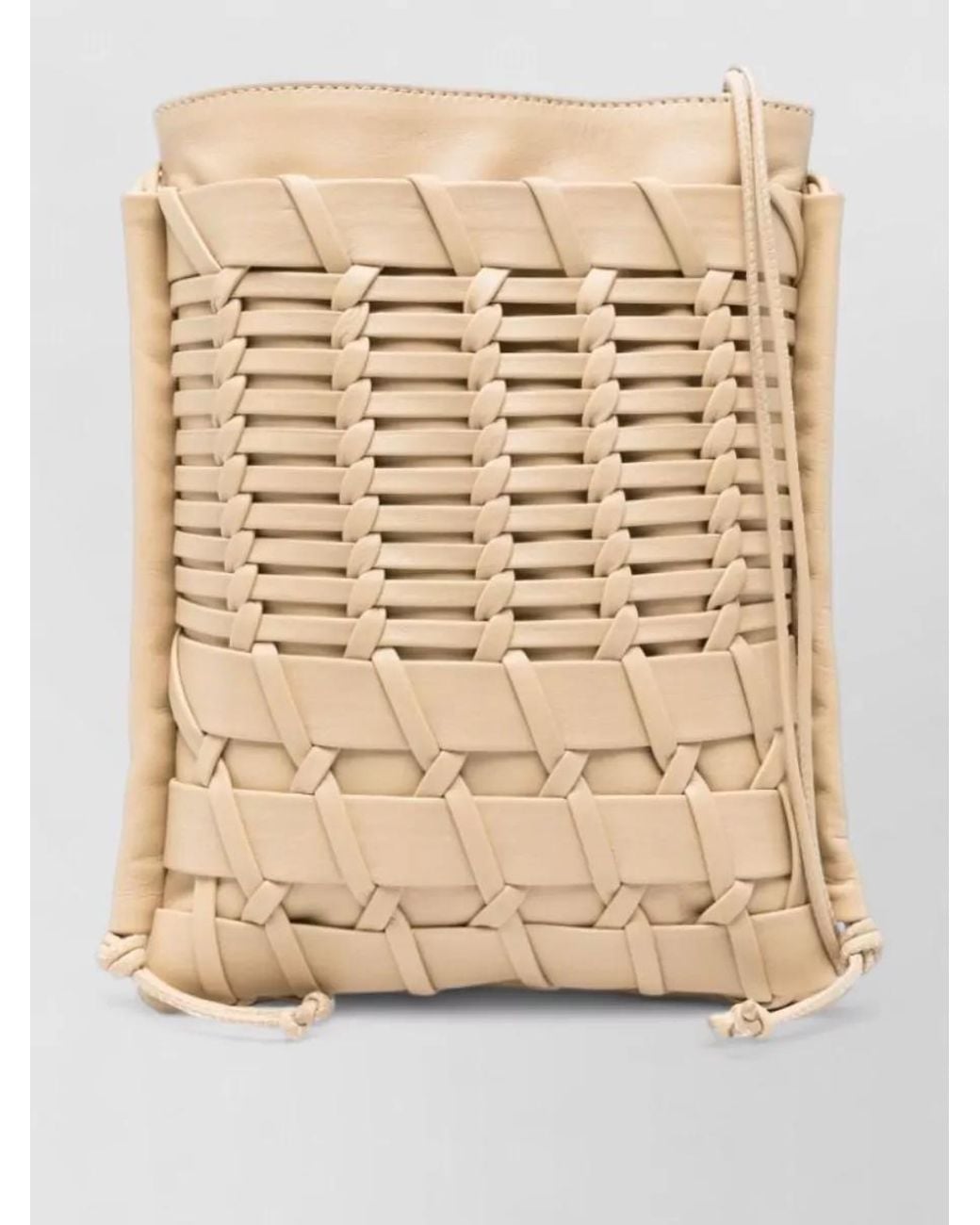 Hereu Natural Leather Interwoven Shoulder Bag