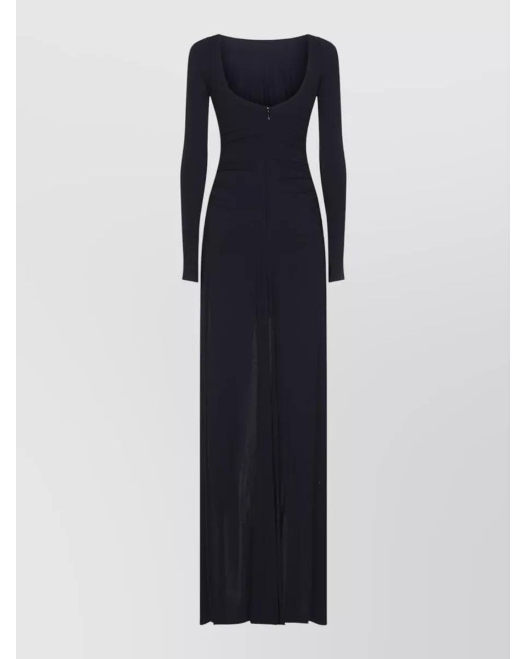 Elisabetta Franchi Blue Printed Draped Maxi Dress