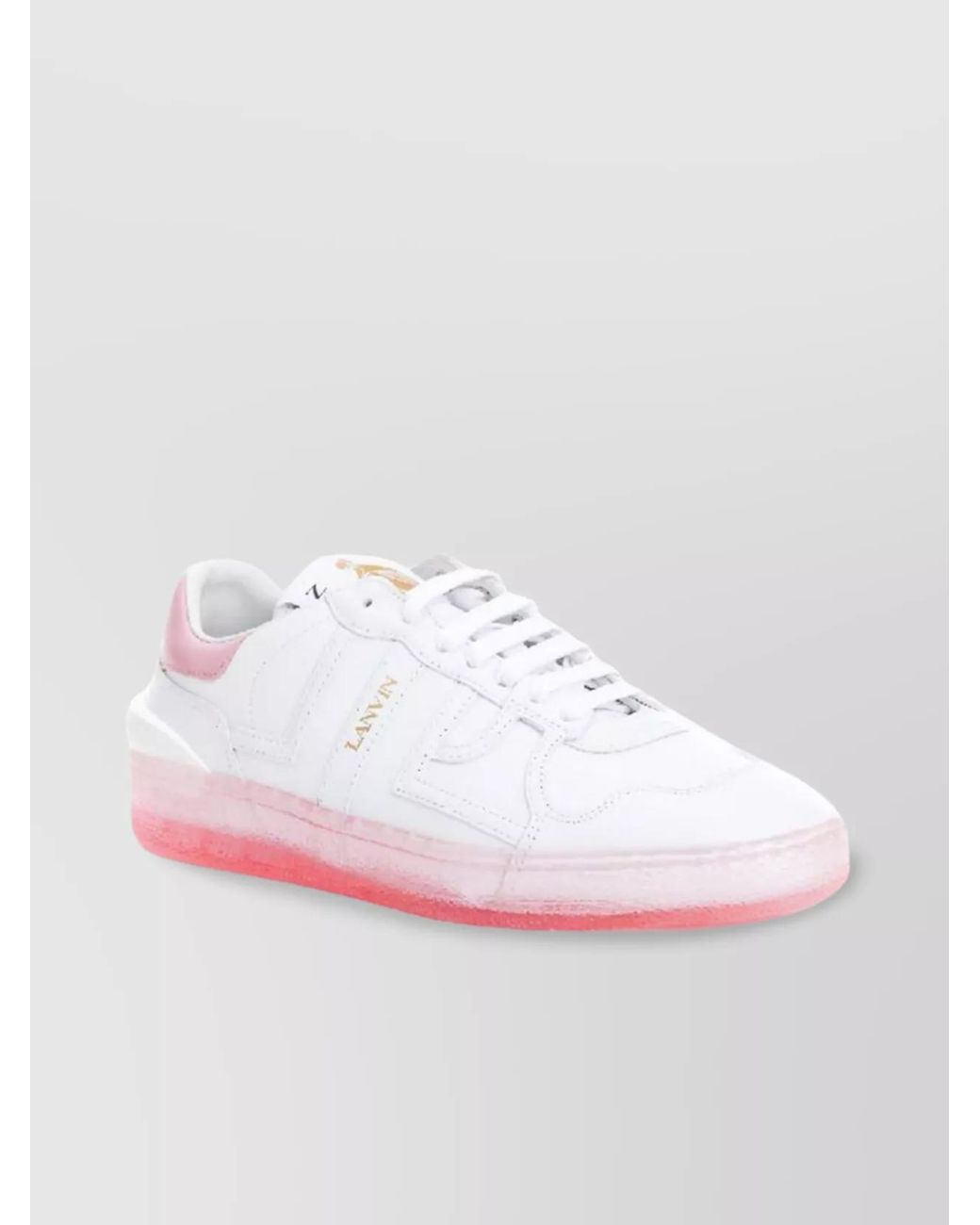 Lanvin Pink Leather Low-Top Sneakers