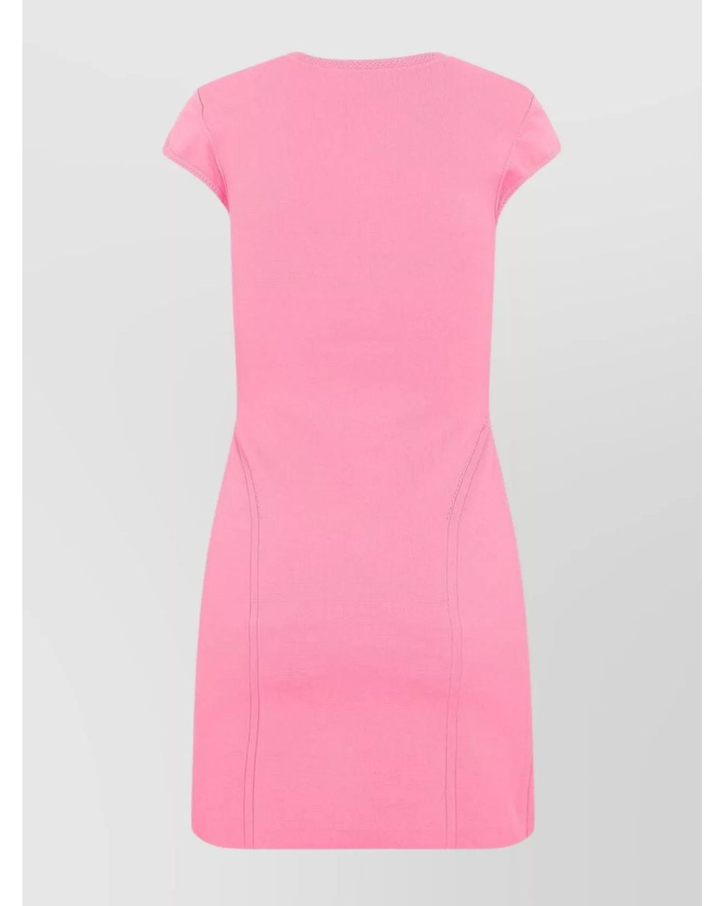 Victoria Beckham Pink Cap Sleeve Fitted Mini Dress
