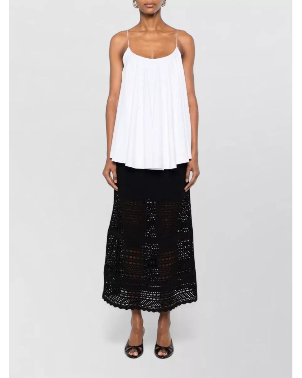 Jacquemus White Voile Scoop Neck Strappy Top