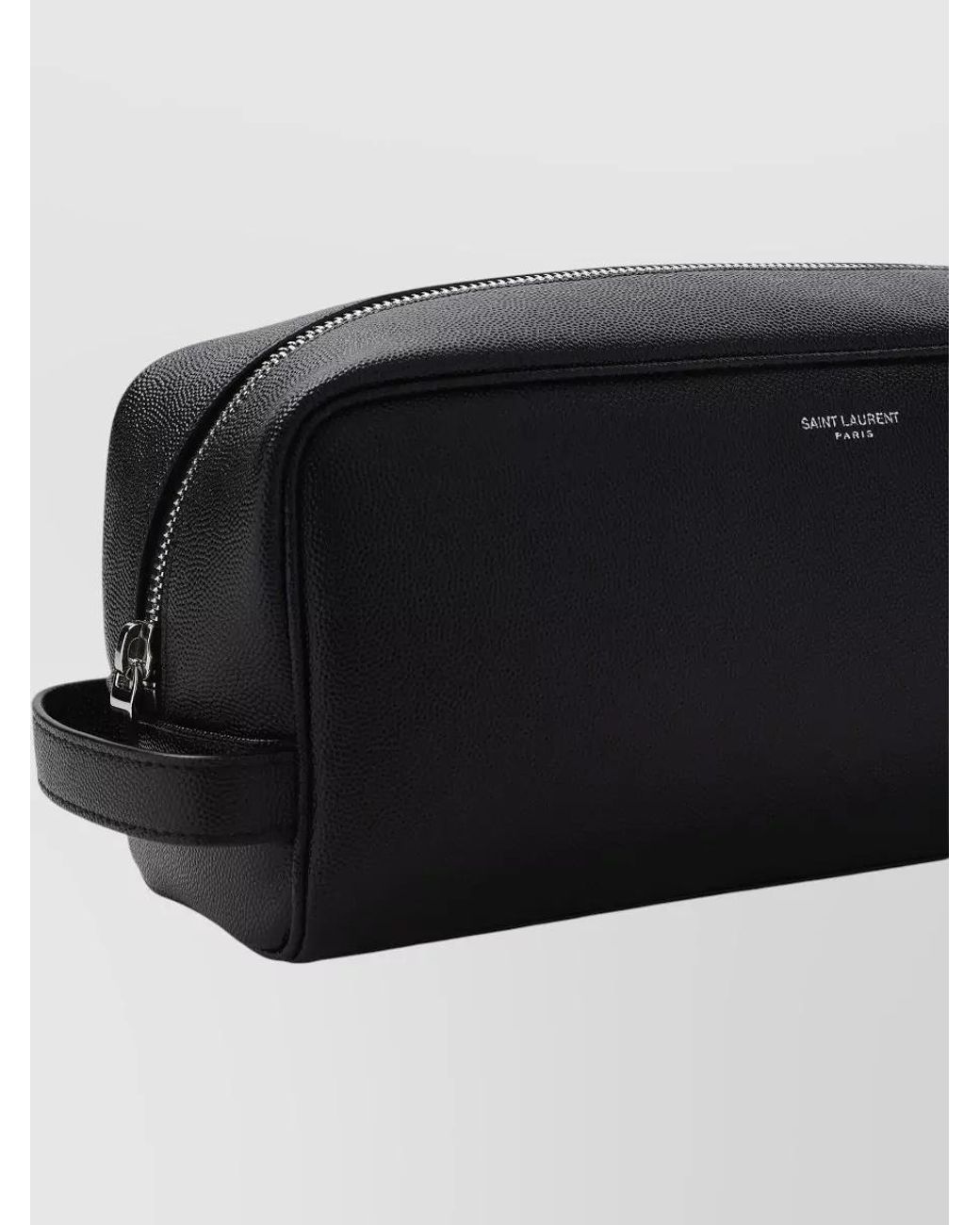 Saint Laurent Black Leather Logo Cosmetic Pouch
