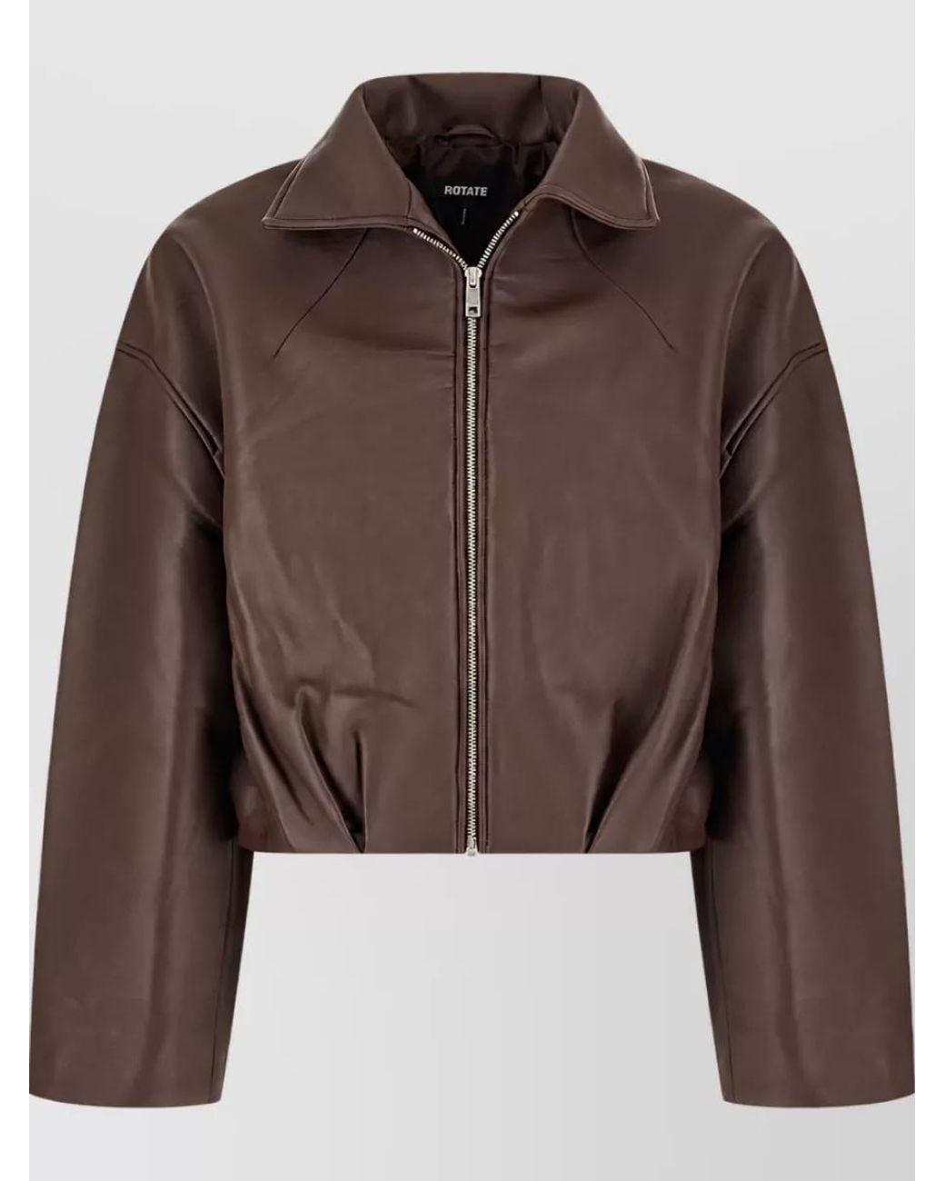 ROTATE BIRGER CHRISTENSEN Brown Lamb Leather Coat