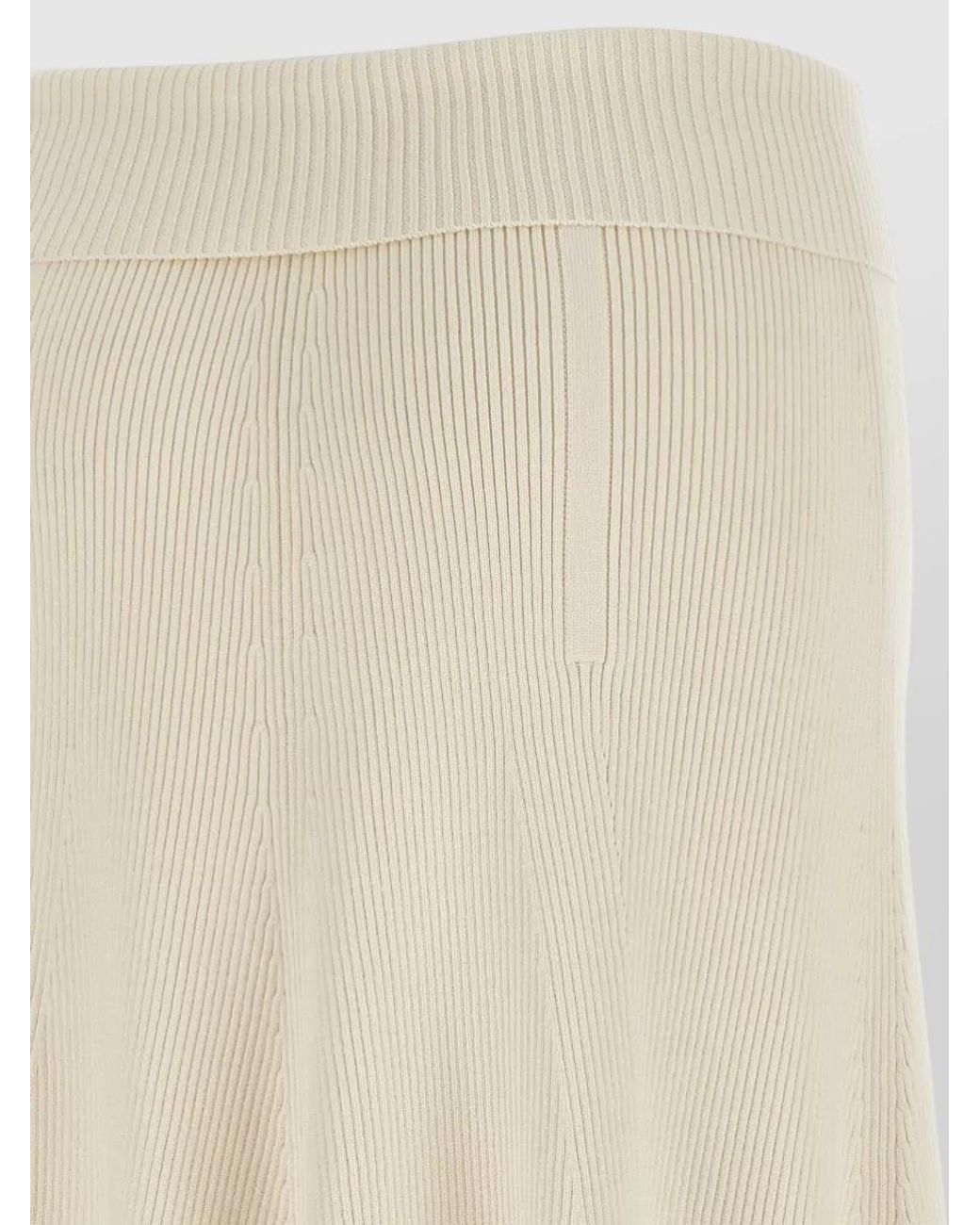 Zimmermann Natural Ribbed Midi A-Line Skirt