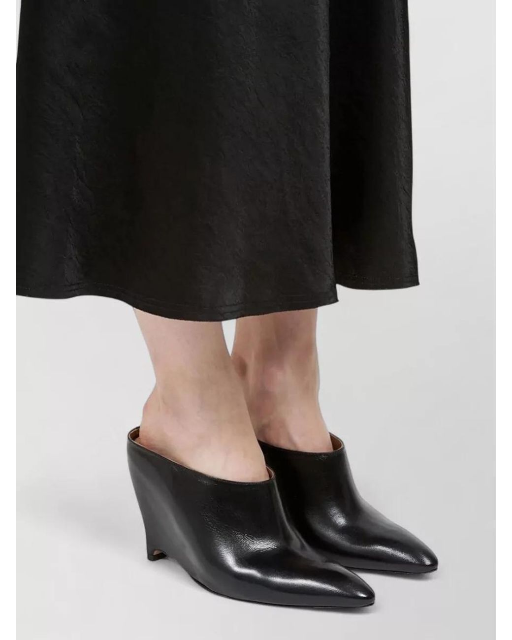Maison Margiela Black Leather Pointed-Toe Mules