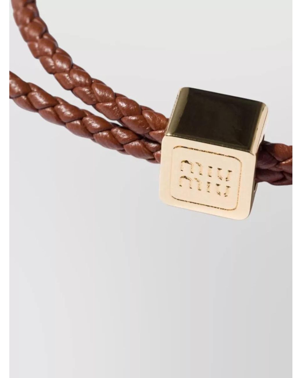 Miu Miu Multicolor Leather Woven Bracelet