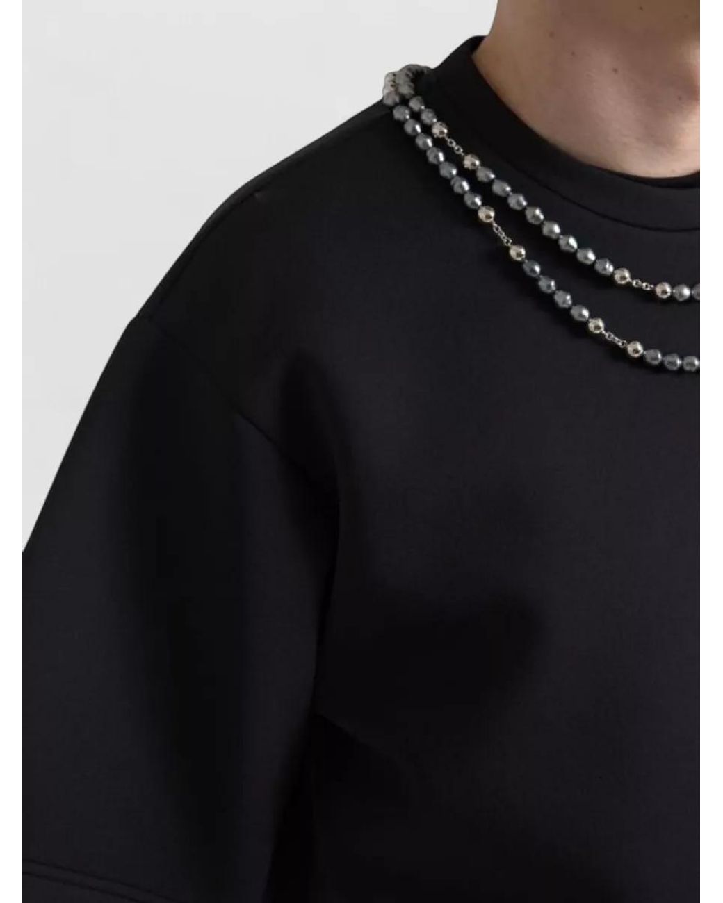 Dolce & Gabbana Black Necklace Embellished T-Shirt for men