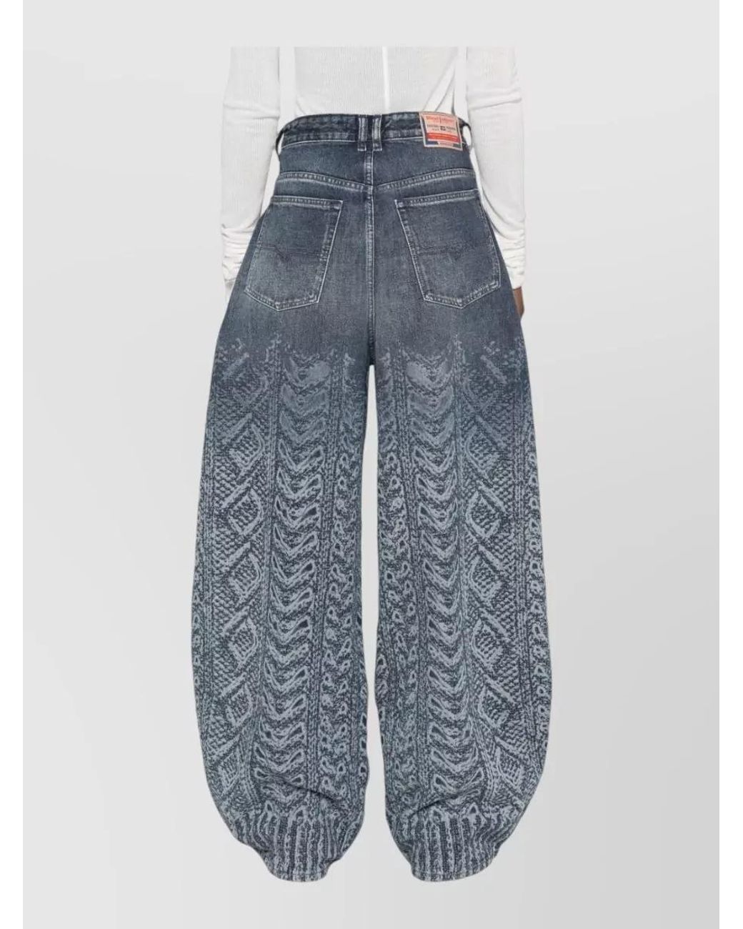 DIESEL Blue Denim High-Rise Wide-Leg Jeans