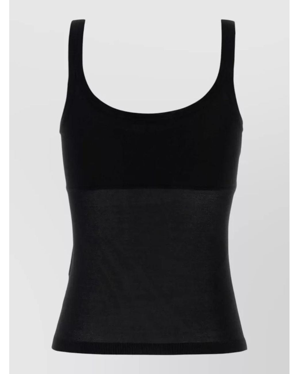 Max Mara Black Viscose Sleeveless Ribbed Tank Top