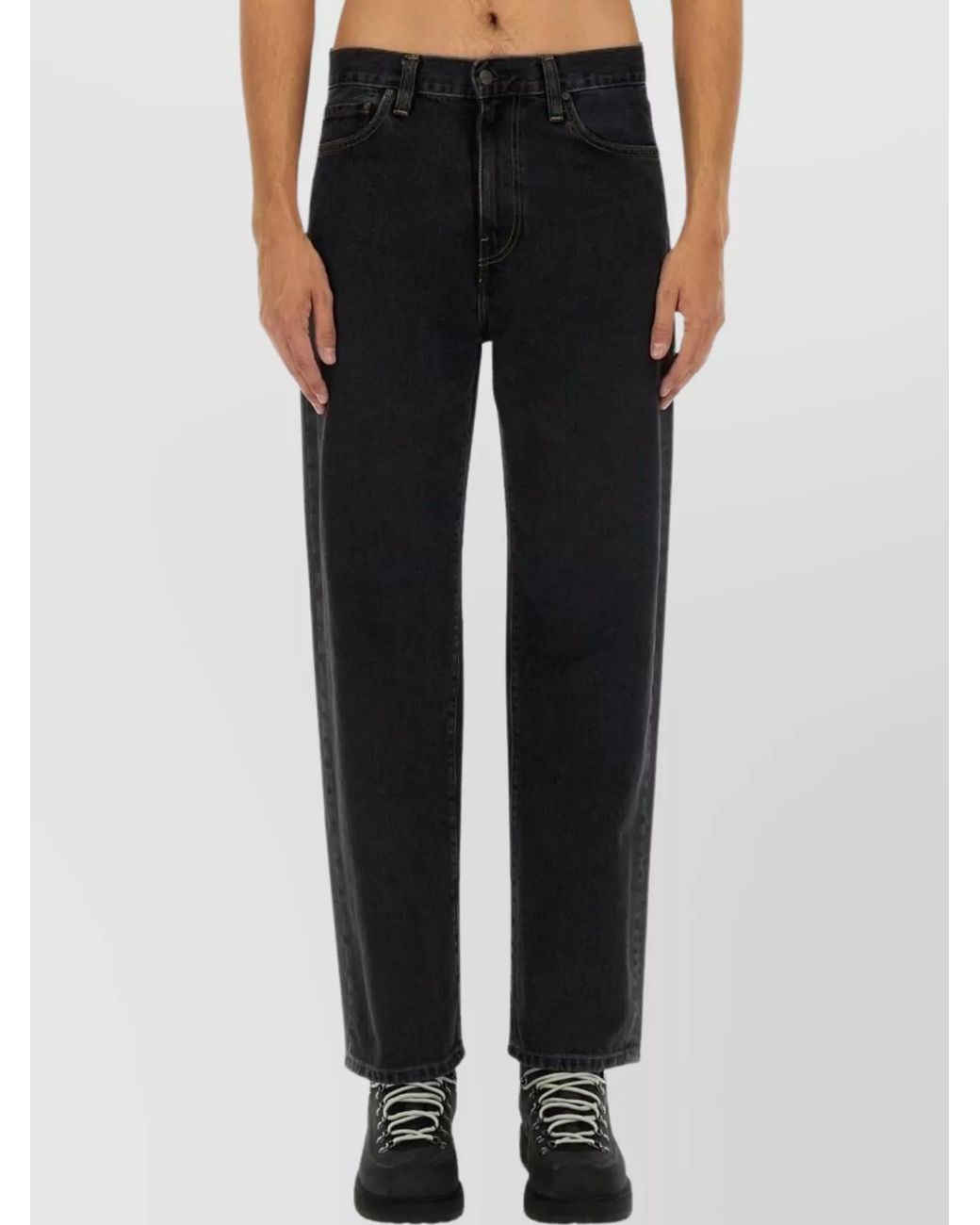 Carhartt Black Denim Regular-Fit Tapered Jeans for men