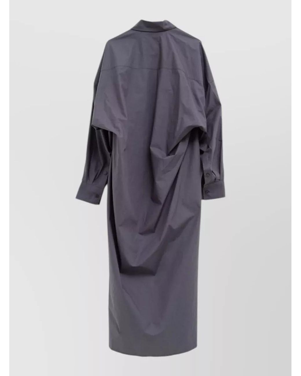 Frankie Shop Blue Organic Cotton Shirt Midi Dress