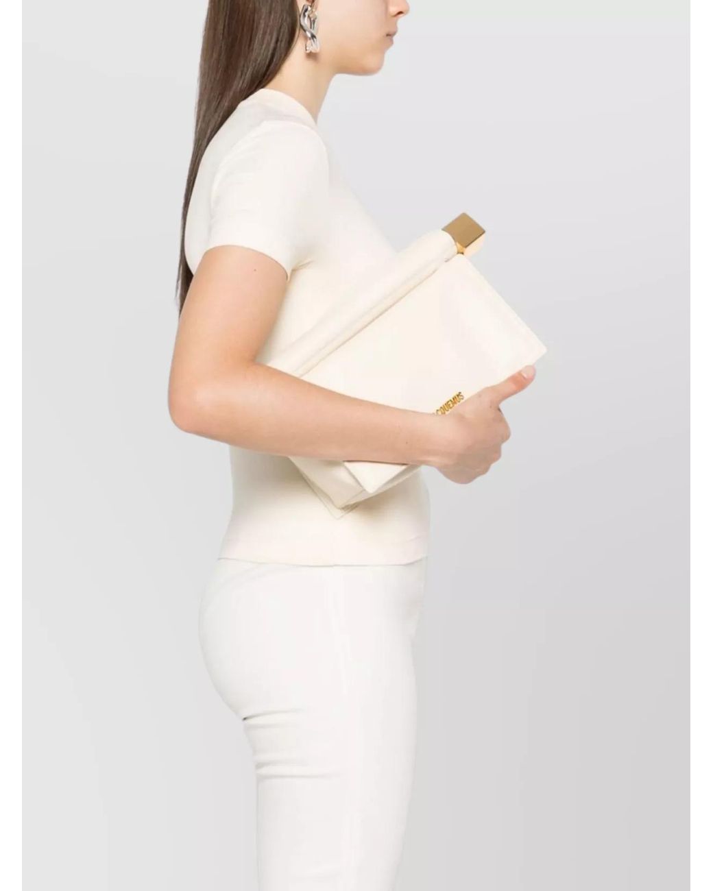 Jacquemus Natural Square Round Clutch Bag