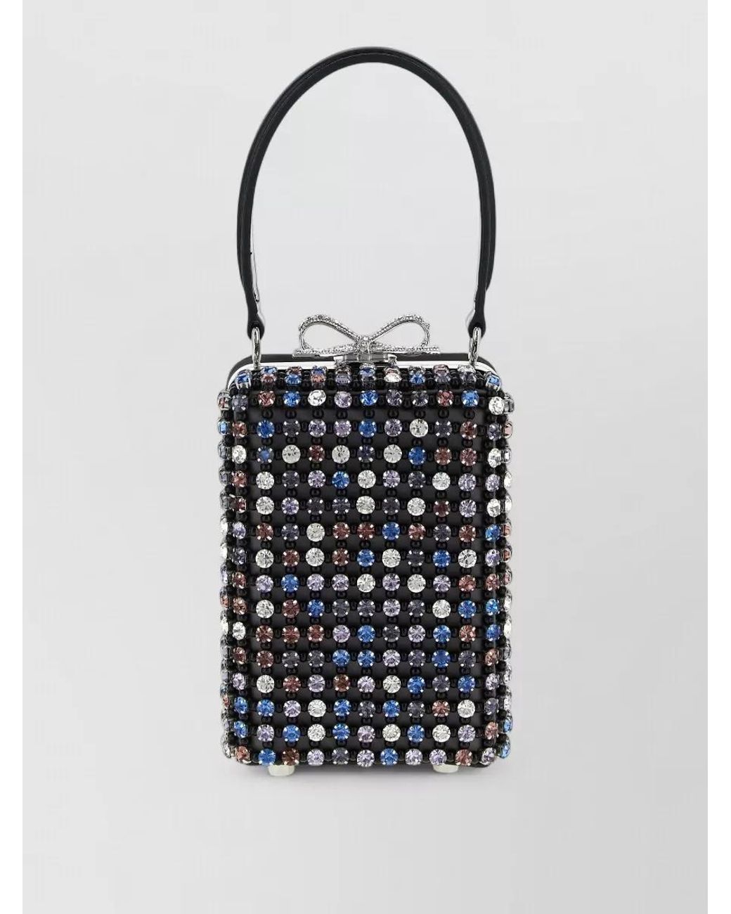 Self-Portrait White The Bow Crystal-Embellished Clutch Bag