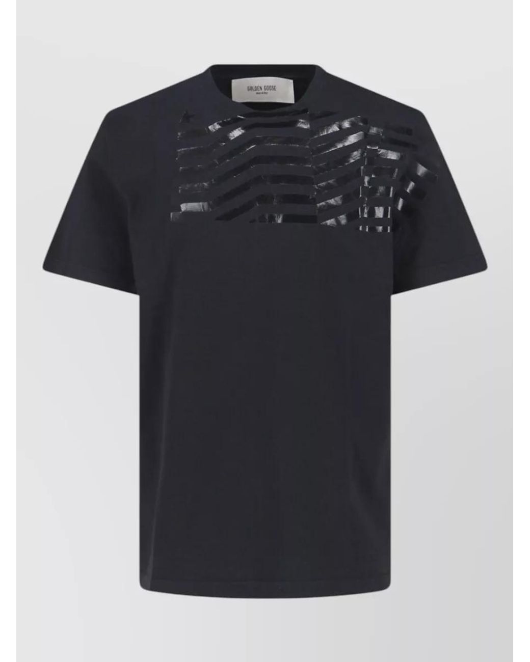 Golden Goose Deluxe Brand Black Printed Cotton T-Shirt for men