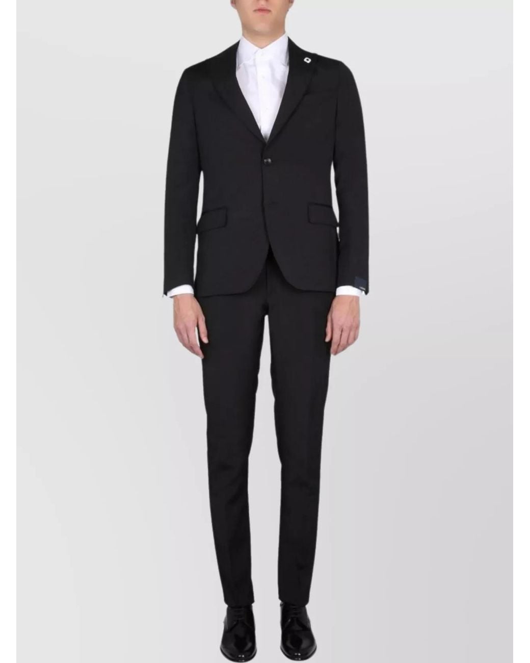 Lardini Black Single-Breasted Suit for men
