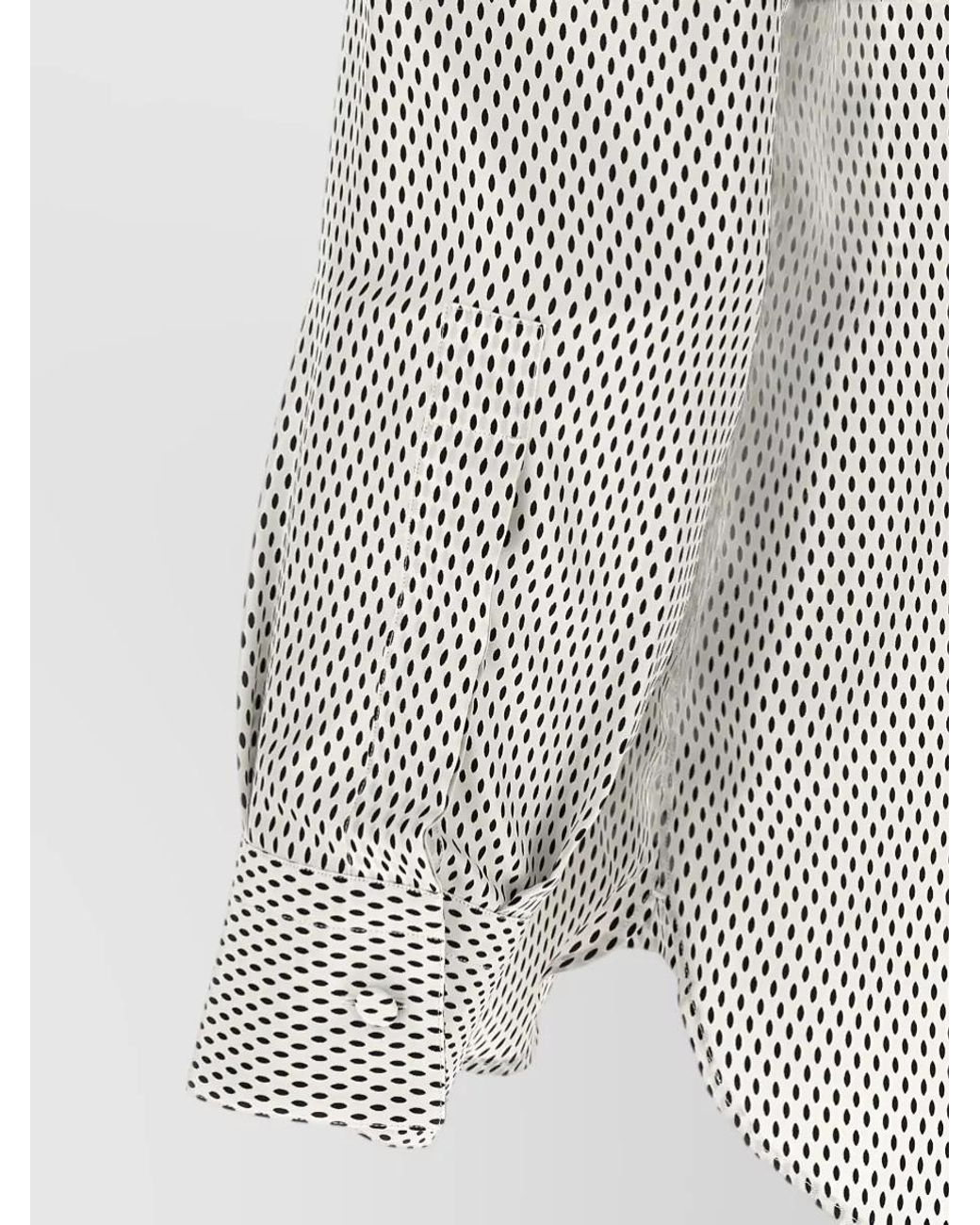 Tom Ford Gray Silk Printed Contrast-Collar Shirt for men