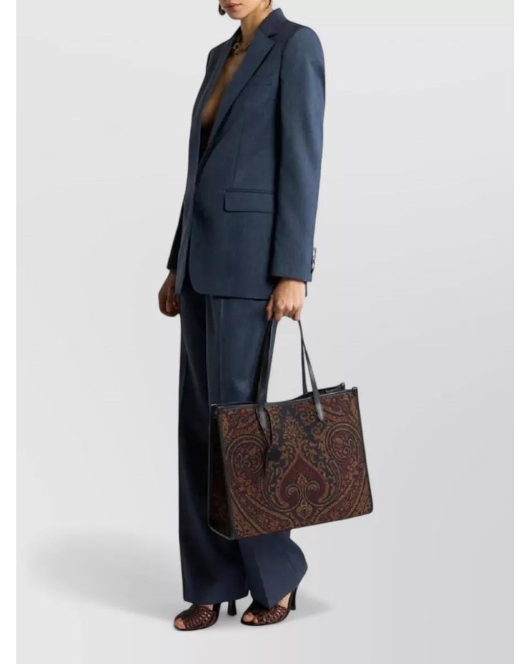 Etro Blue Wool Tailored Blazer