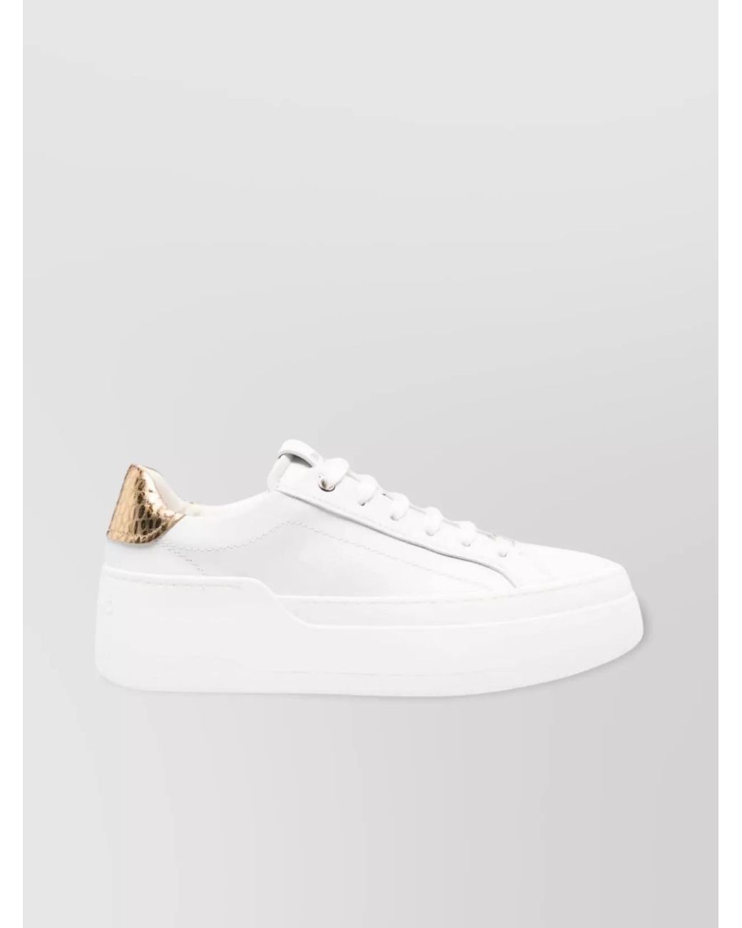 Ferragamo White Calf Leather Paneled Low-Top Sneakers