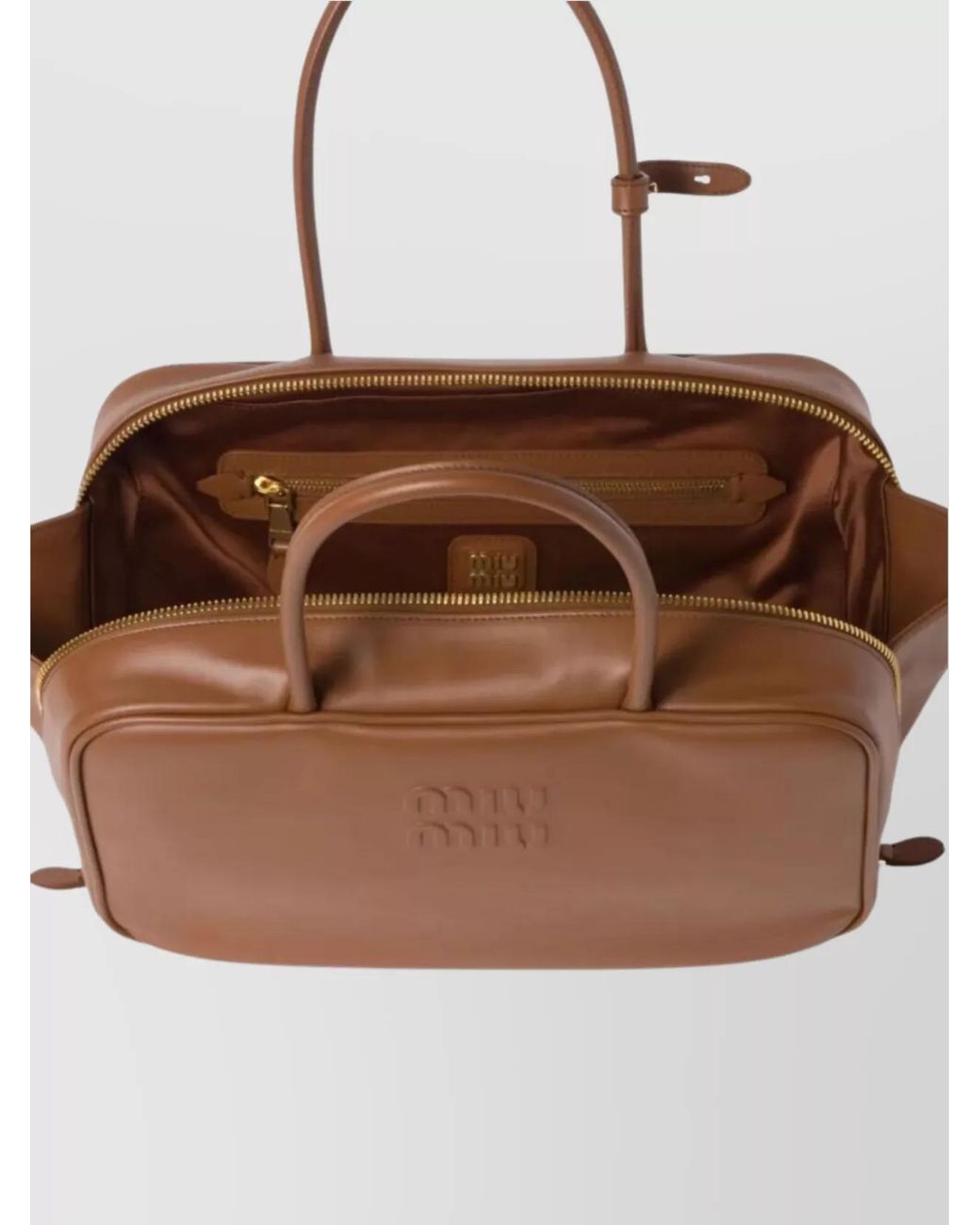 Miu Miu Brown Beau Large Leather Tote Bag
