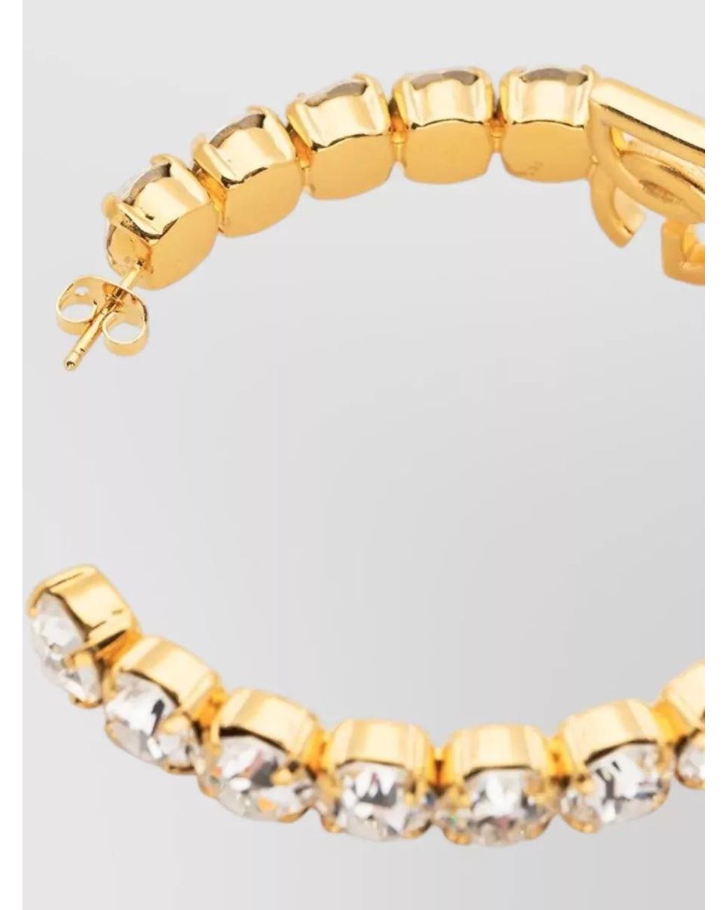 Dolce & Gabbana Metallic Crystal-Embellished Hoop Earrings