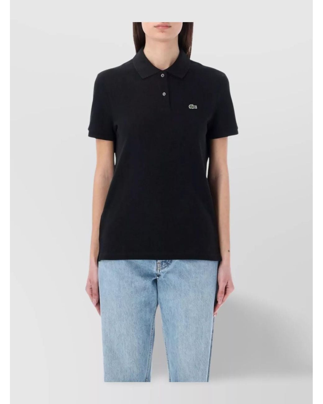 Lacoste Black Cotton Short-Sleeve Polo Shirt