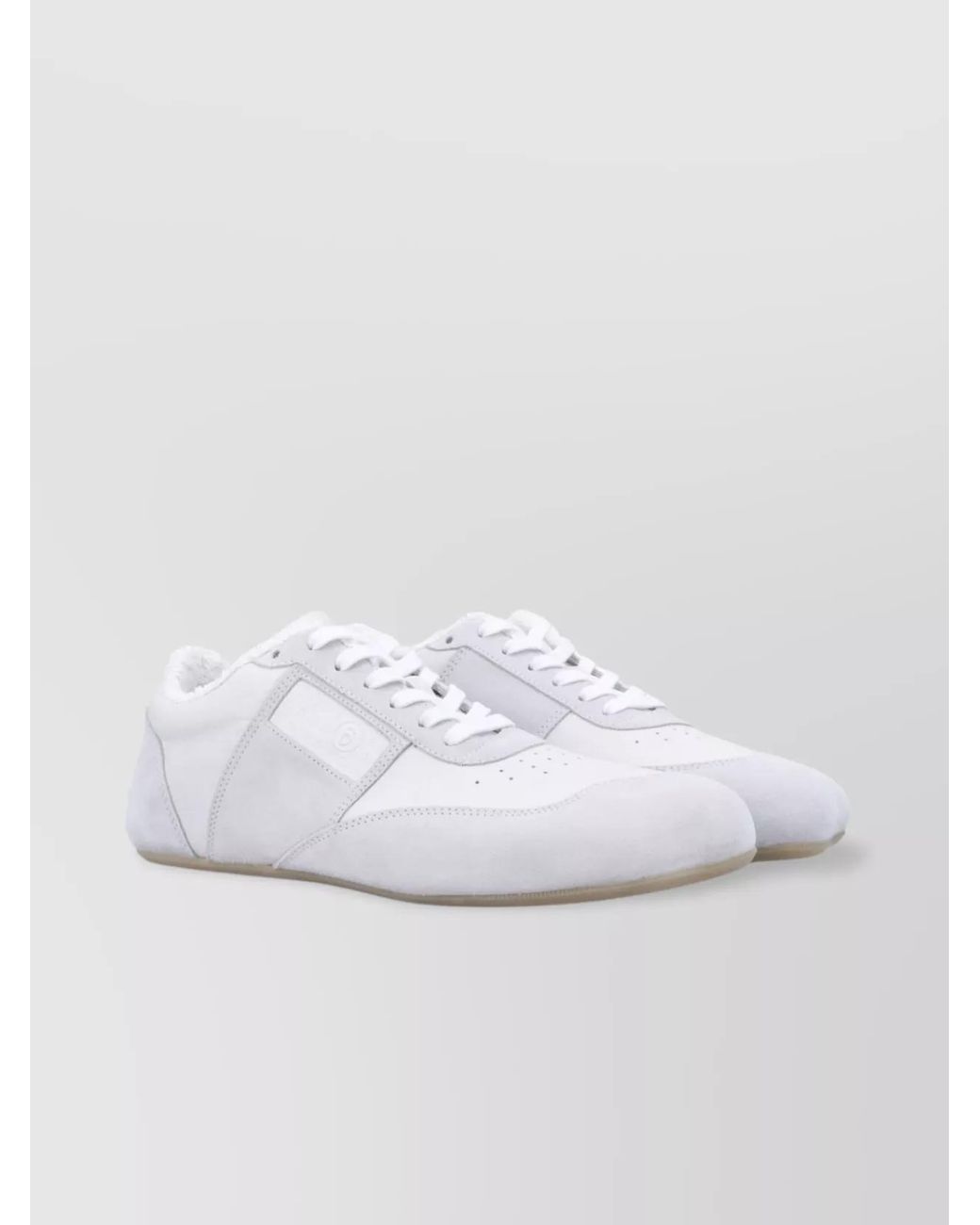 MM6 by Maison Margiela White Leather Low-Top Sneakers for men