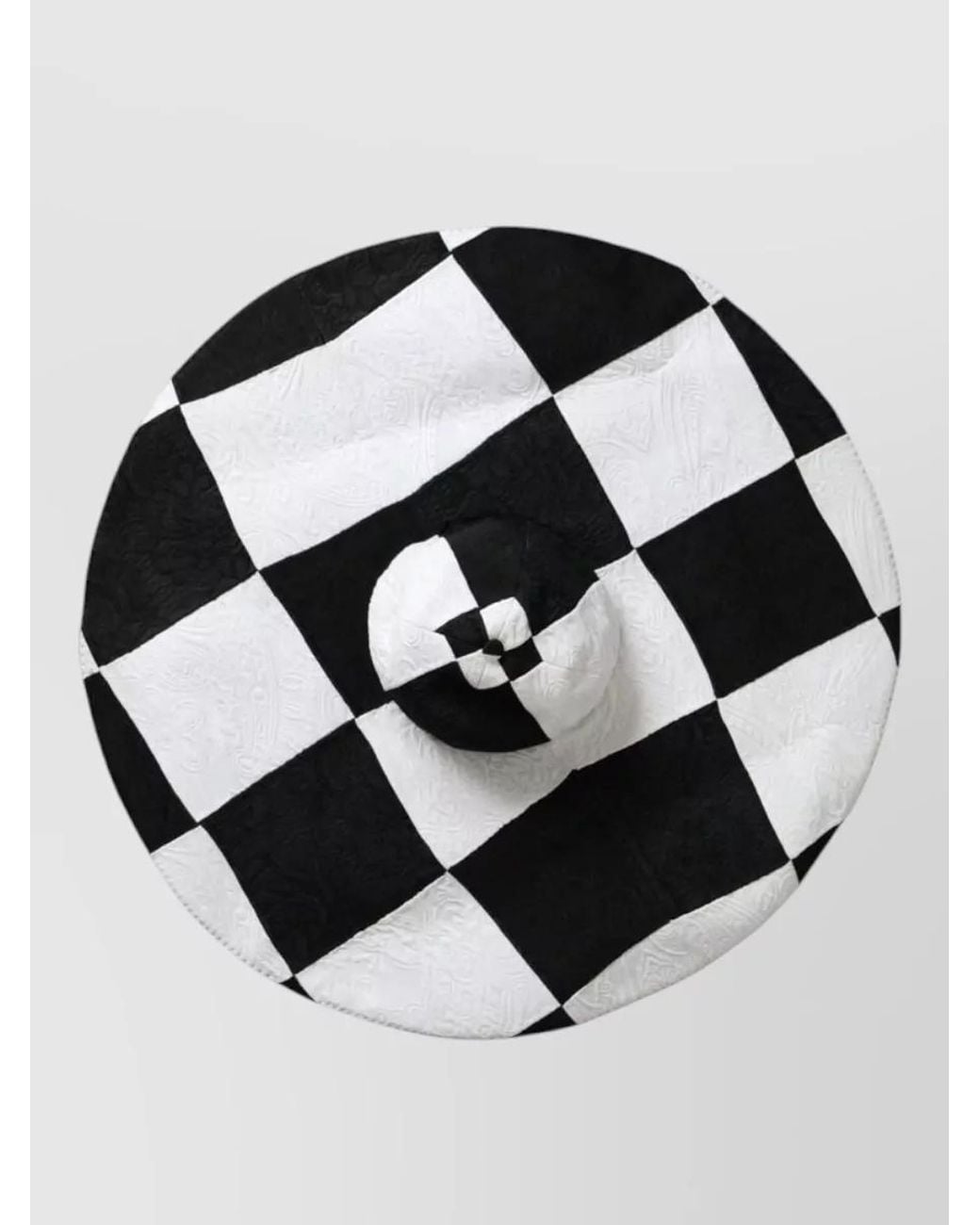 Dolce & Gabbana Black Checked Wide Brim Sun Hat