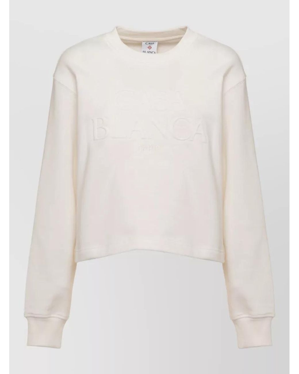 Casablanca White Cotton Cashmere-Blend Long-Sleeve Sweatshirt