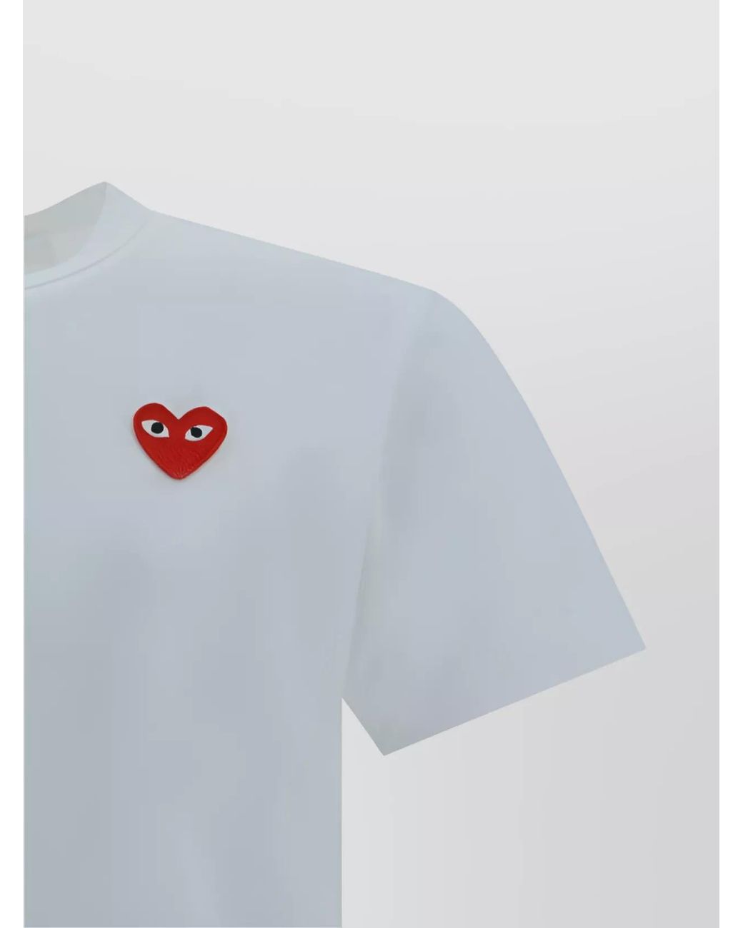 COMME DES GARÇONS PLAY White Cotton Logo-Patch Short-Sleeve T-Shirt for men