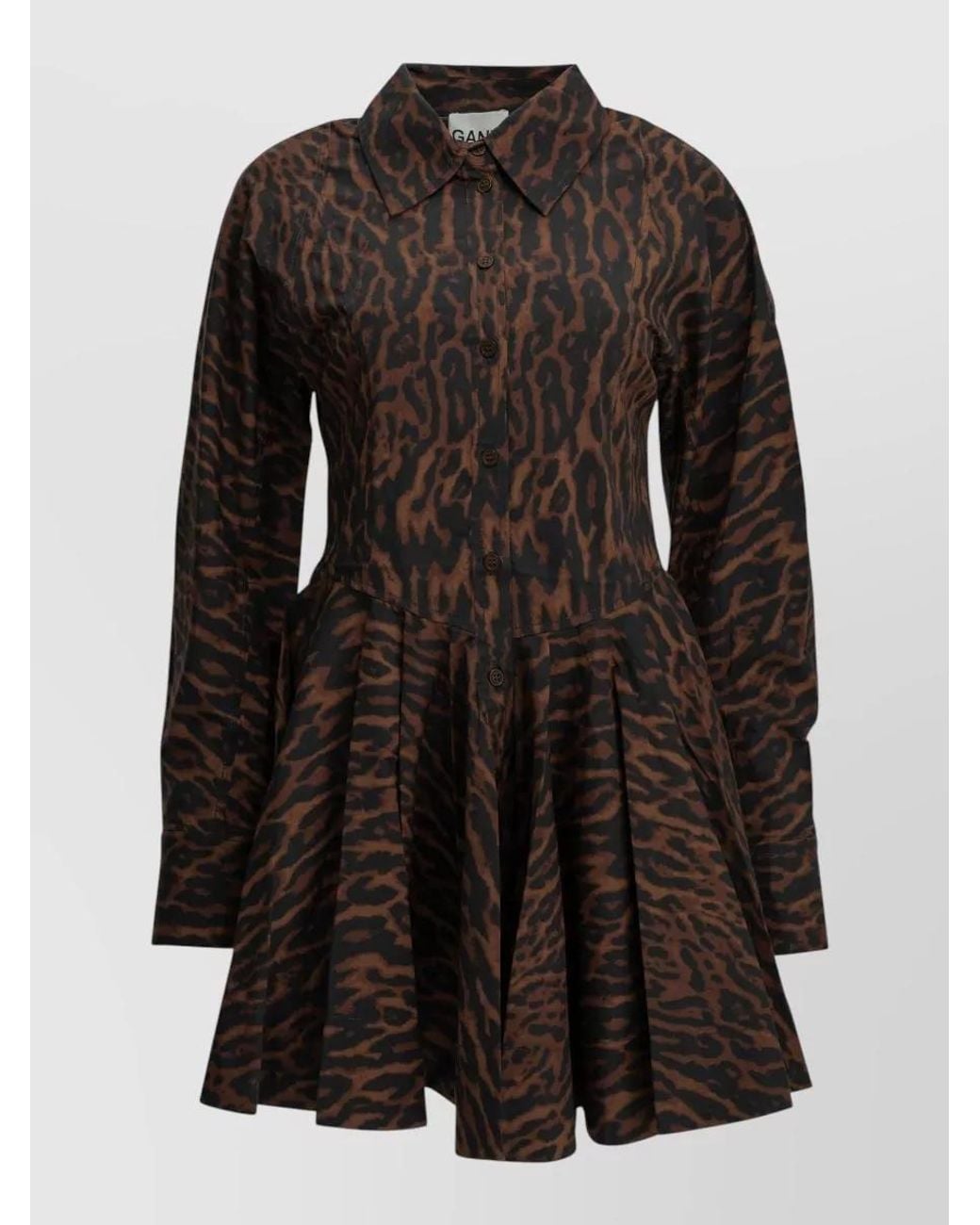 Ganni Black Leopard Mini Dress