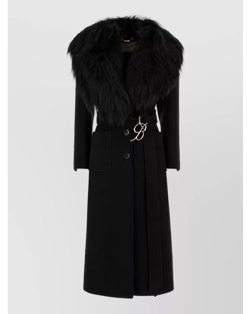 Blumarine Black Wool Blend Coat
