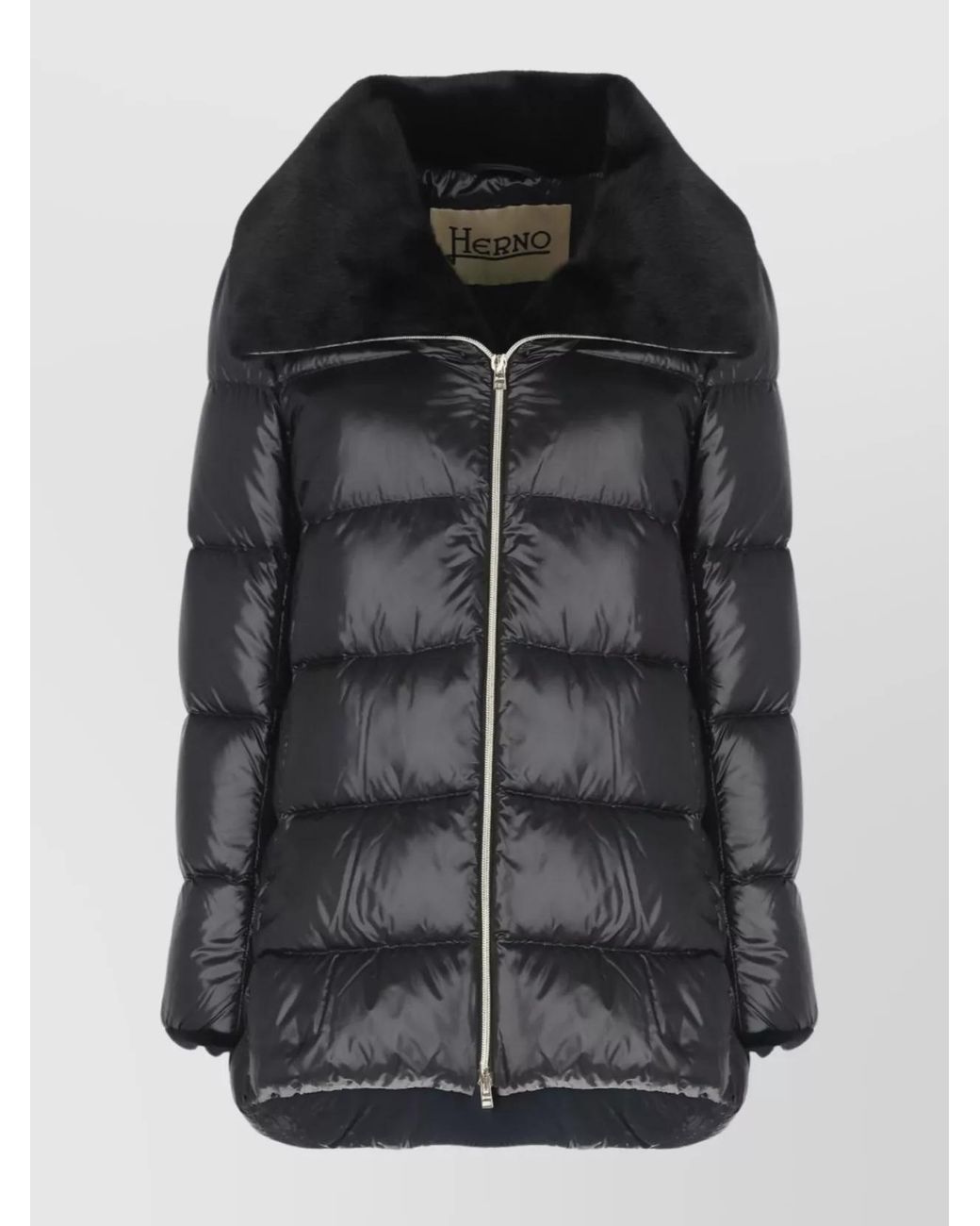 Herno Black Long Quilted Down Jacket