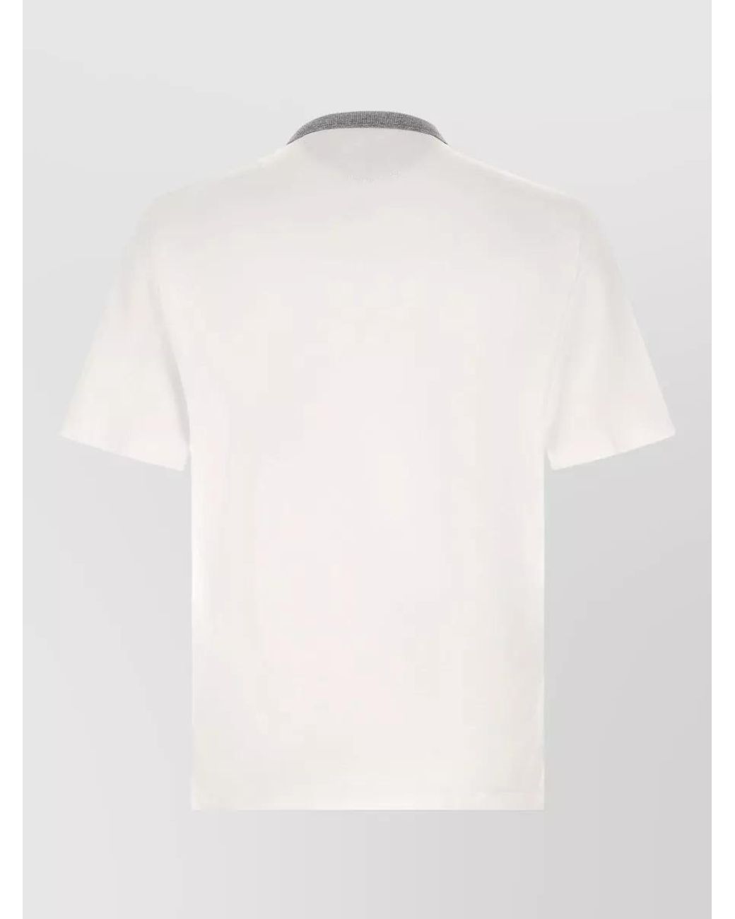 Brunello Cucinelli White Cotton Jersey Printed Short-Sleeve T-Shirt for men