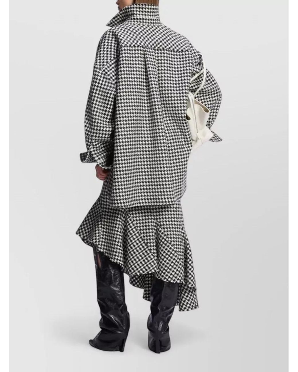 The Attico Multicolor Wool Houndstooth Relaxed-Fit Shirt Jacket